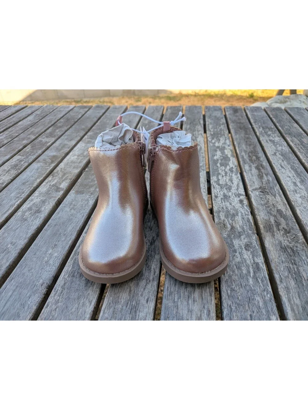 Shiny Faux-Leather Chelsea Boots for Toddler Girls Size T7